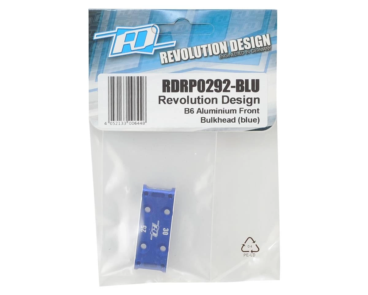 Revolution Design B6 Aluminum Front Bulkhead (Blue) 2 Revolution Design B6 Aluminum Front Bulkhead (Blue) - Image 2