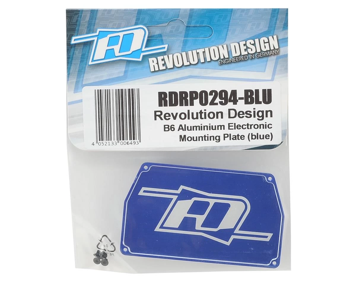Revolution Design B6 Aluminum Electronic Mounting Plate (Blue) 2 Revolution Design B6 Aluminum Electronic Mounting Plate (Blue) - Image 2