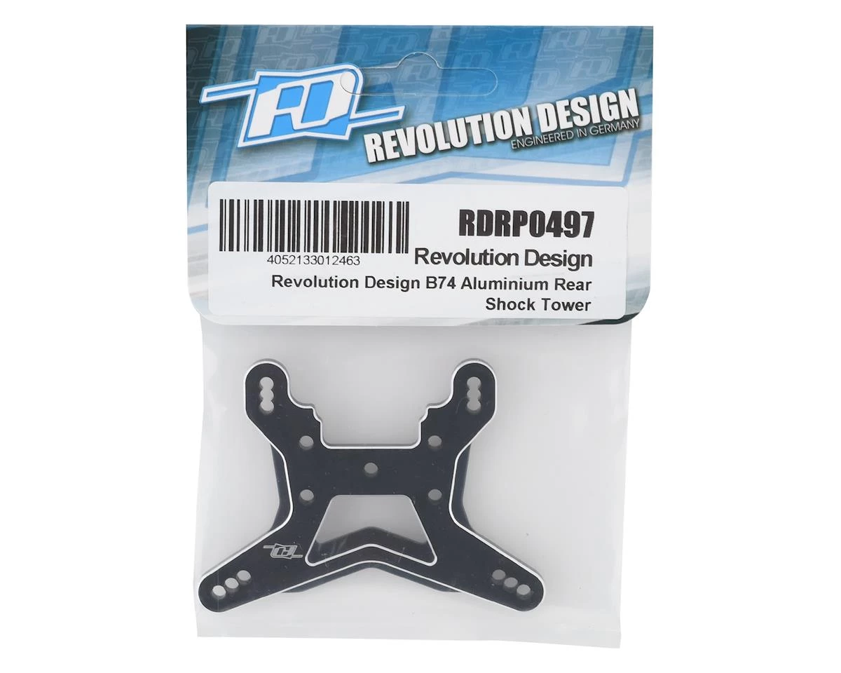 Revolution Design B74 Aluminum Rear Shock Tower (Black) 2 Revolution Design B74 Aluminum Rear Shock Tower (Black) - Image 2